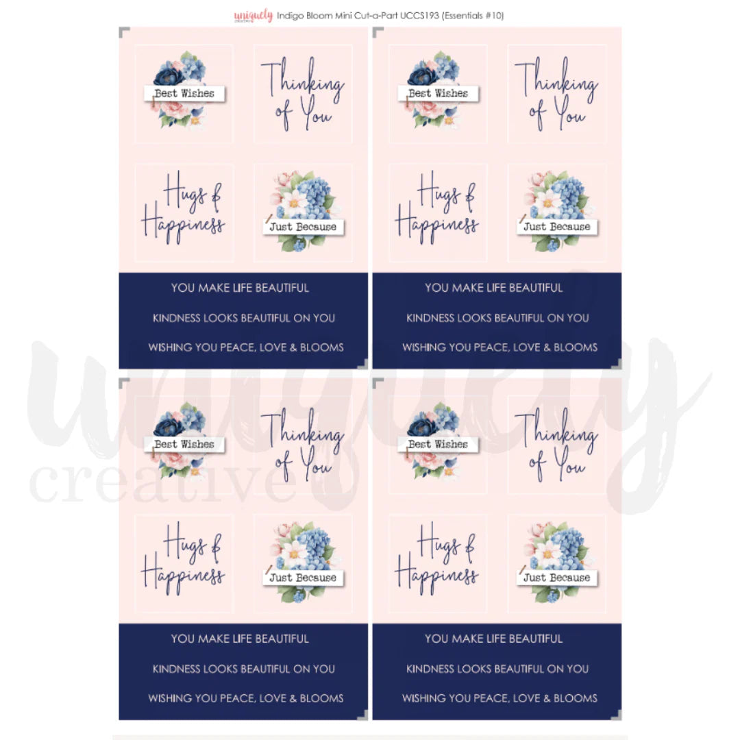 Uniquely Creative Mini Cut-a-Part Sheet - Indigo Bloom