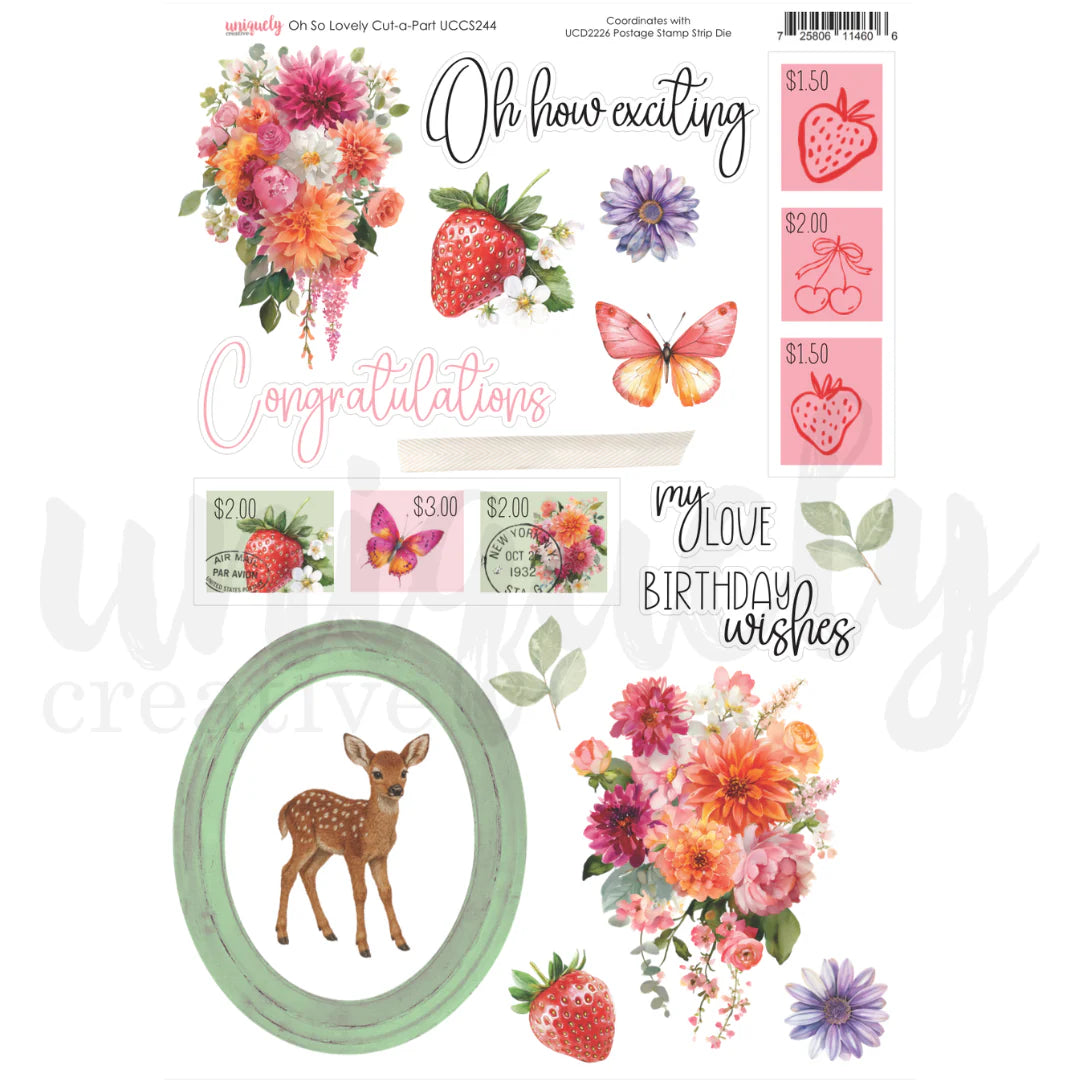 Uniquely Creative A4 Cut-a Part Sheet - Oh So Lovely