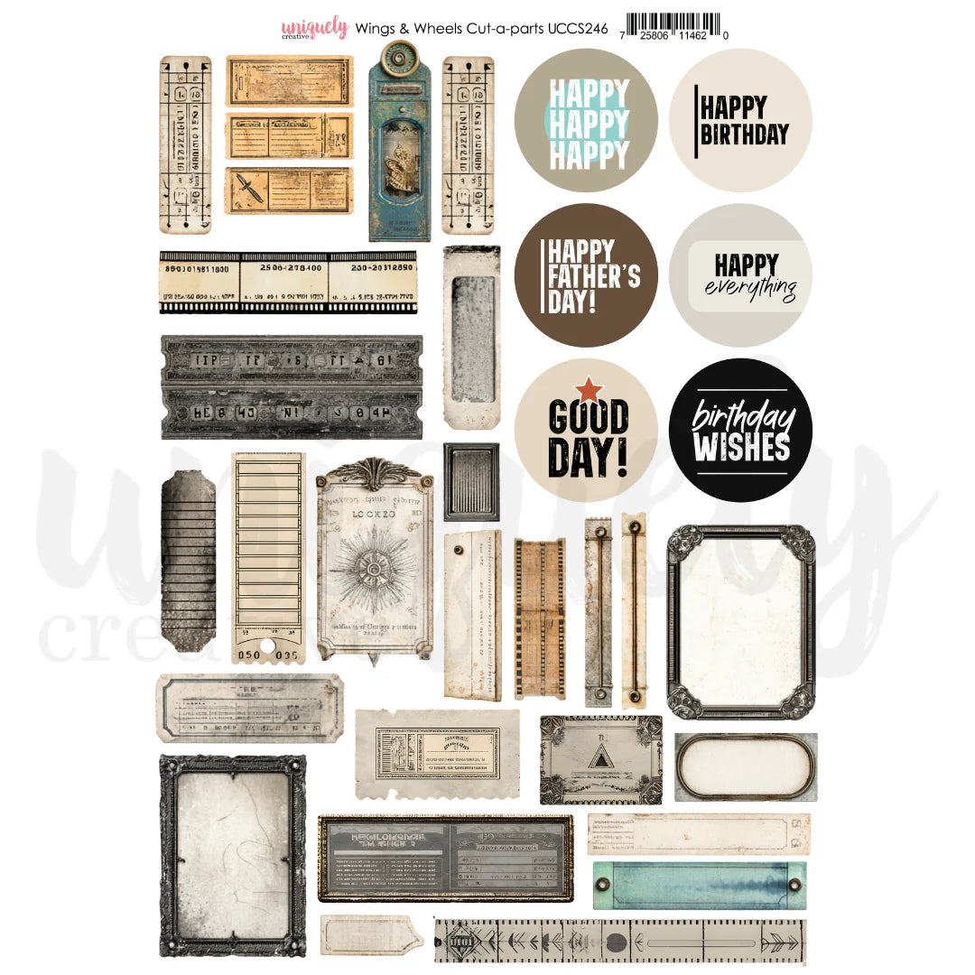 Uniquely Creative Cut-a-Part Sheet - Wings & Wheels