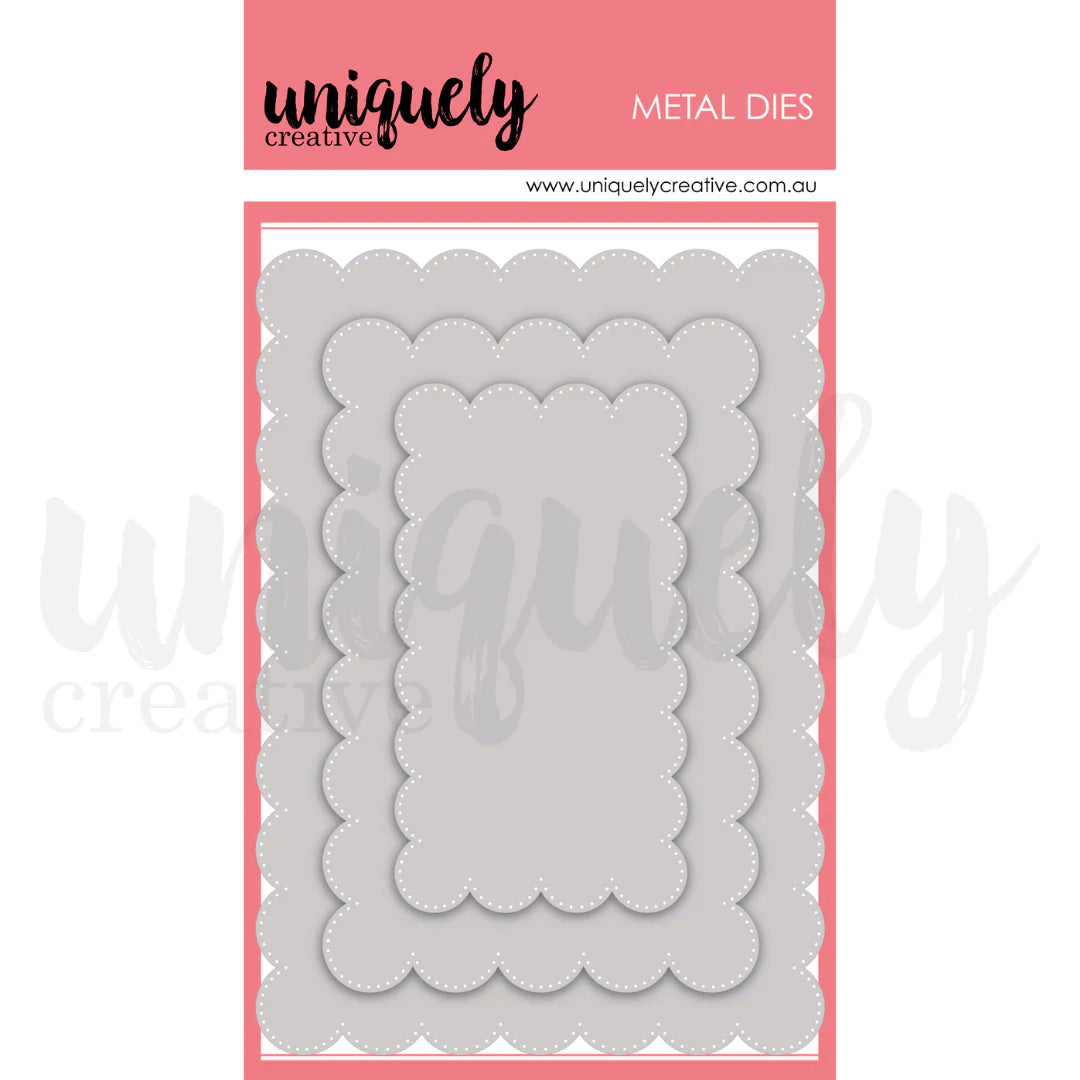 Uniquely Creative Metal Dies- Oversized Scalloped Nesting Rectangle