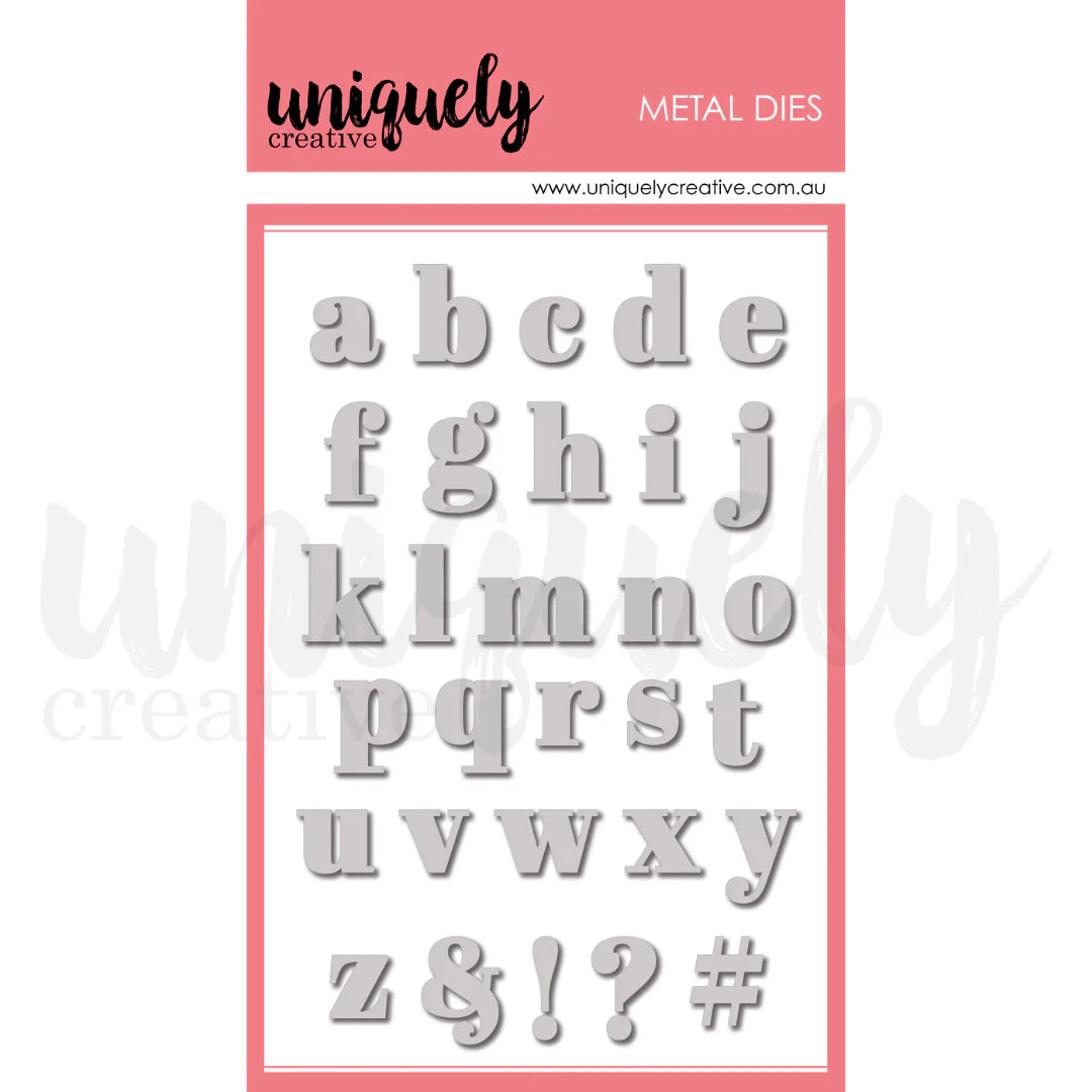 Uniquely Creative Metal Dies- Serif Lowercase Alpha