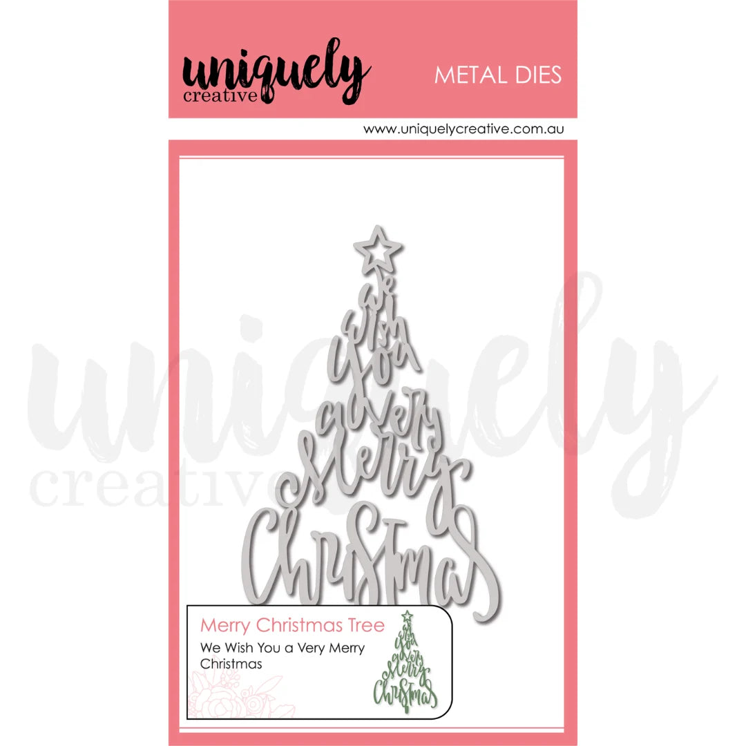 Uniquely Creative Metal Dies- Merry Christmas Tree