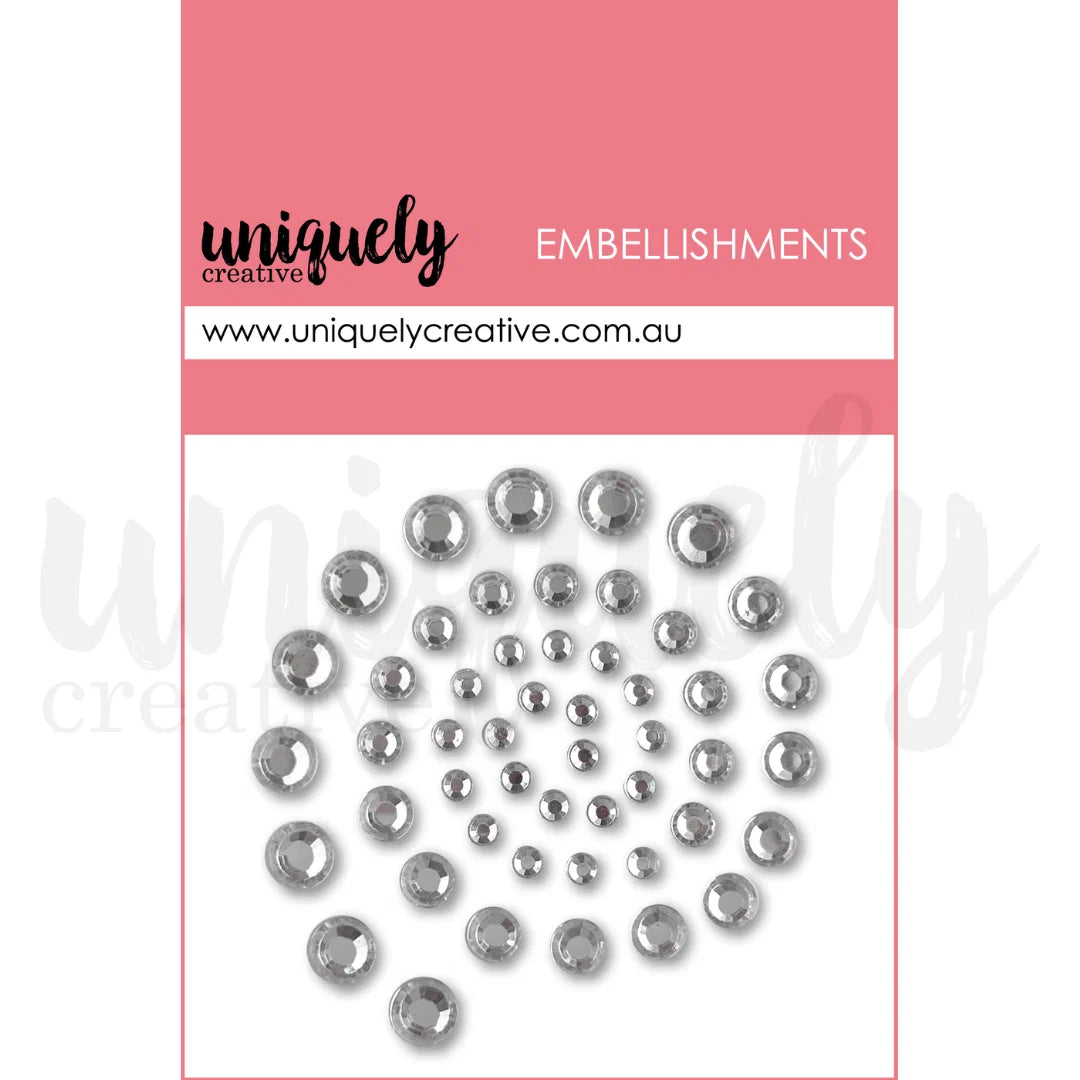 Uniquely Creative Embellishments- Silver Rhinestones
