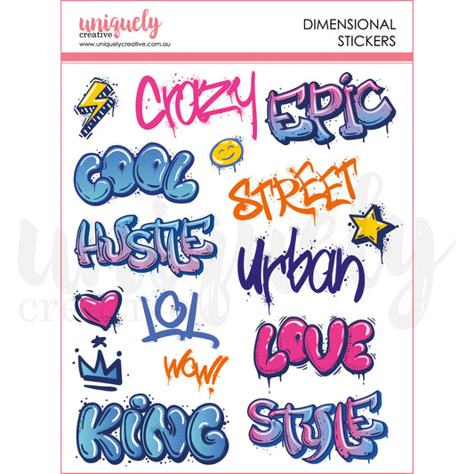 Uniquely Creative Dimensional Stickers - Steampunk Graffiti