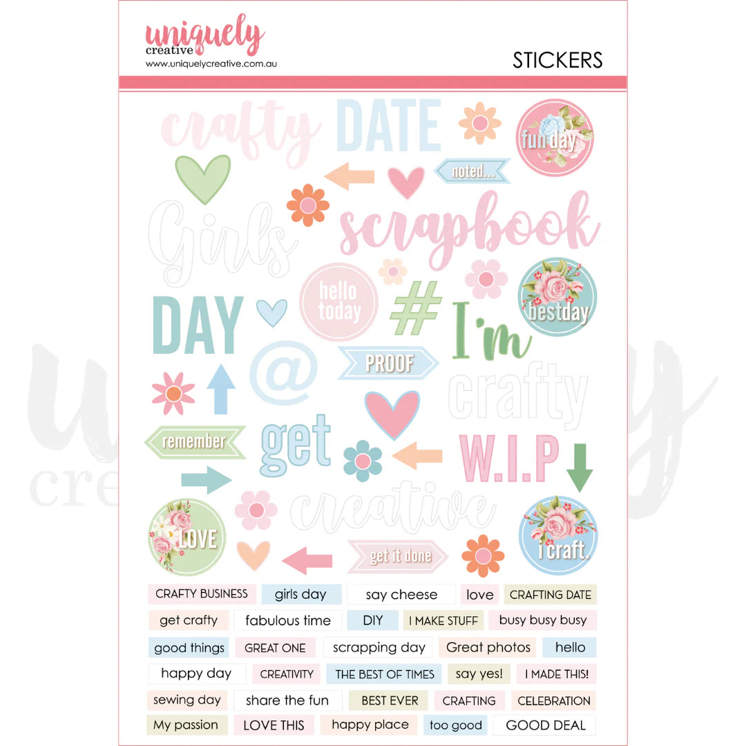 Uniquely Creative Stickers- Patchwork Roses Puffy Stickers