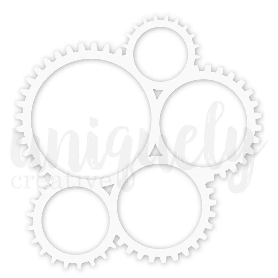 Uniquely Creative 7 1/2" x 7 1/2" Overlay- Cogs