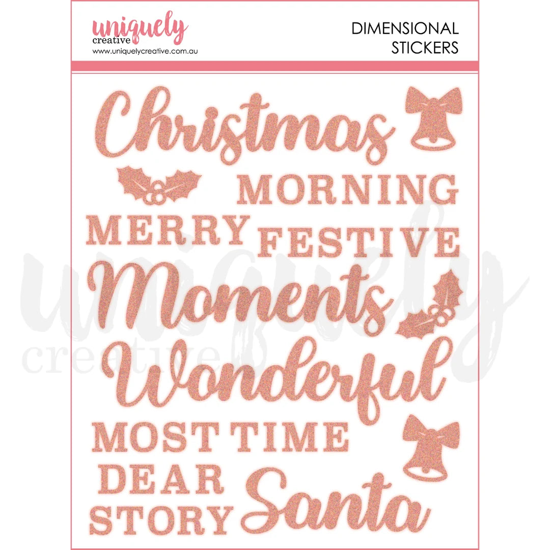 Uniquely Creative Glitter Dimensional Stickers- Christmas Keepsakes
