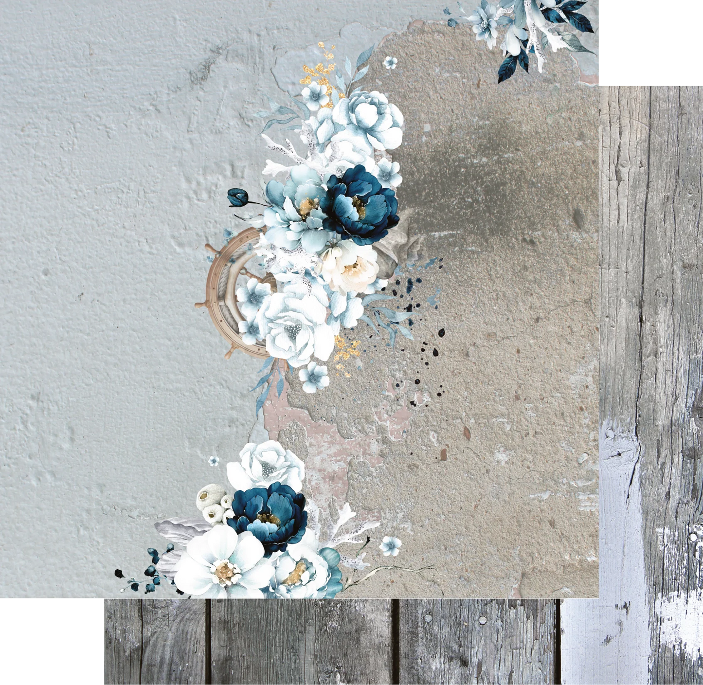 Uniquely Creative 12x12 Double Sided Paper - Shades of Whimsy - Coral Blooms