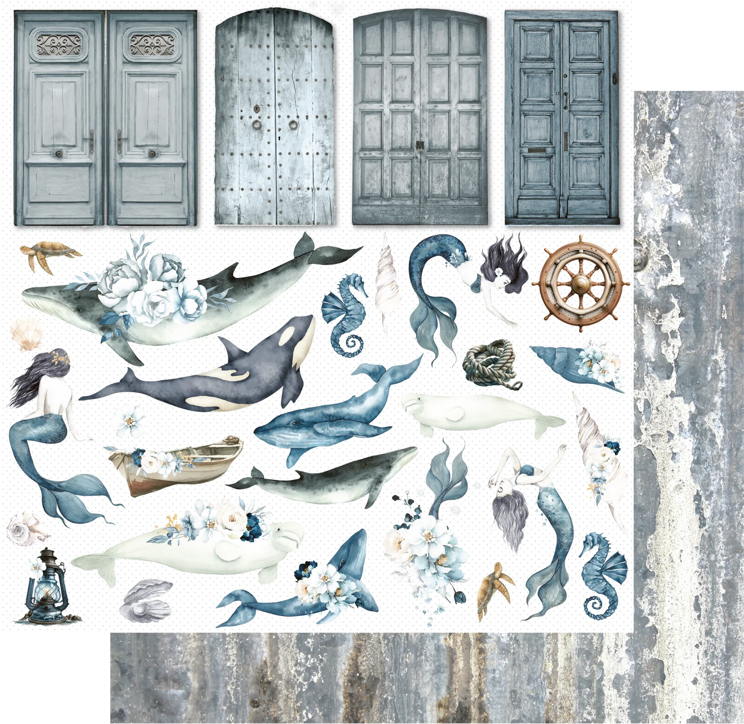 Uniquely Creative 12x12 Double Sided Paper - Shades of Whimsy -Ocean Dreams