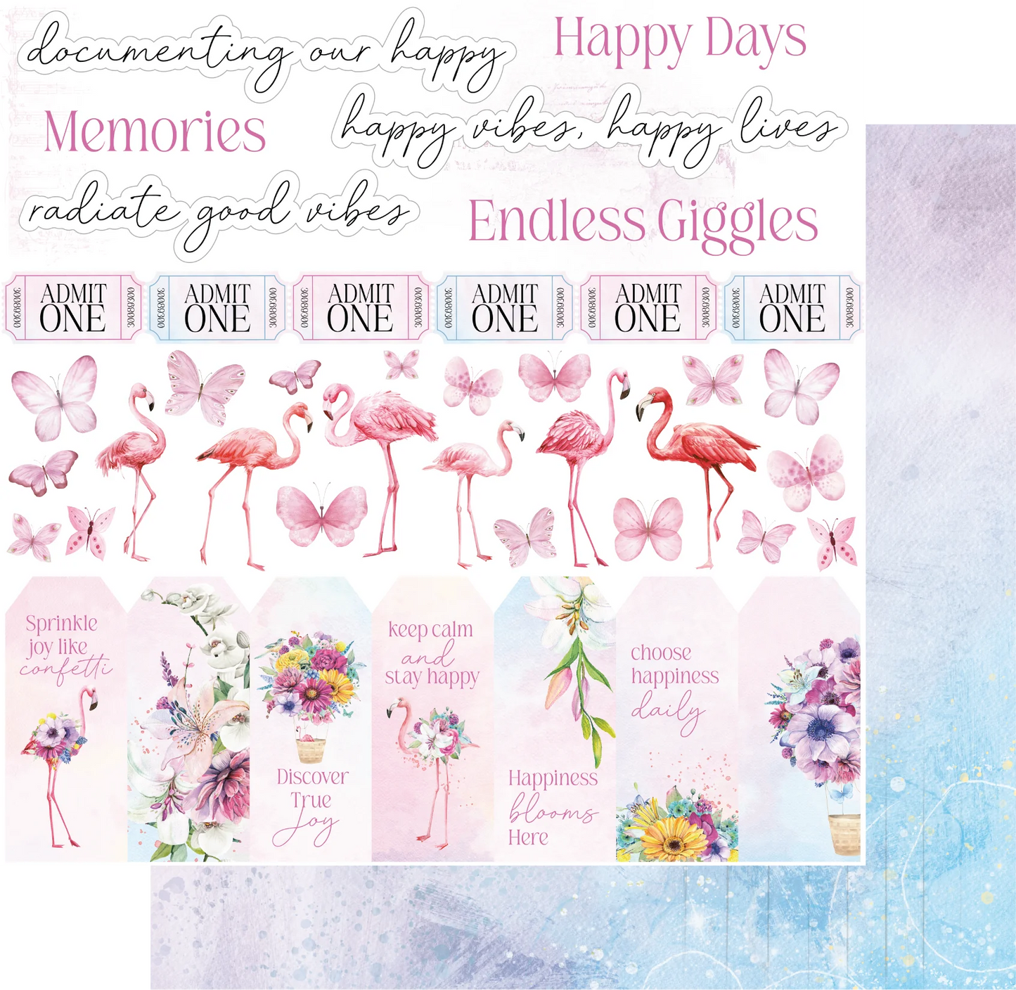 Uniquely Creative 12x12 Double Sided Paper - Flowering Utopia - Vibes