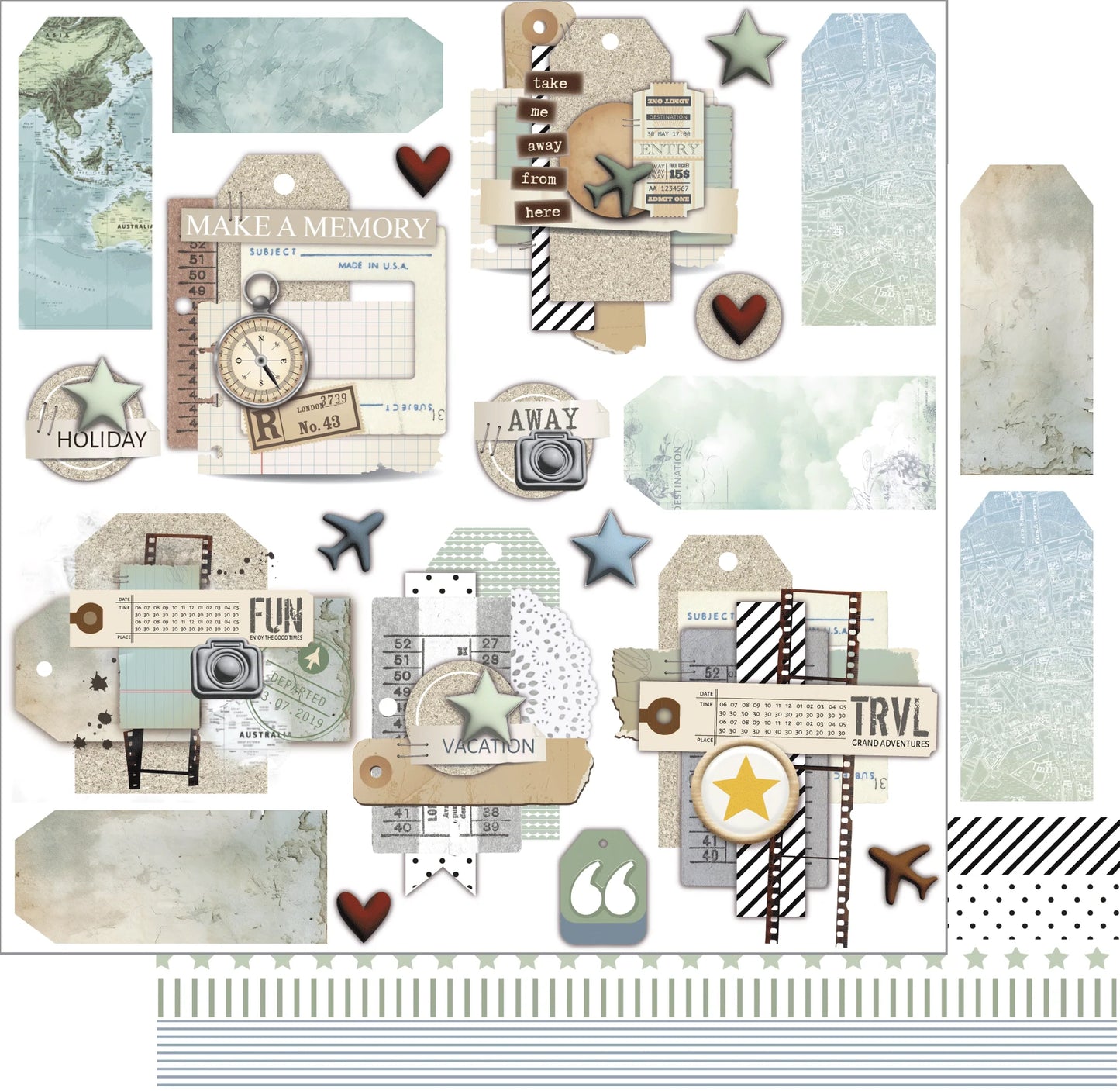 Uniquely Creative 12x12 Double Sided Paper - Scenic Route - Make a Memory