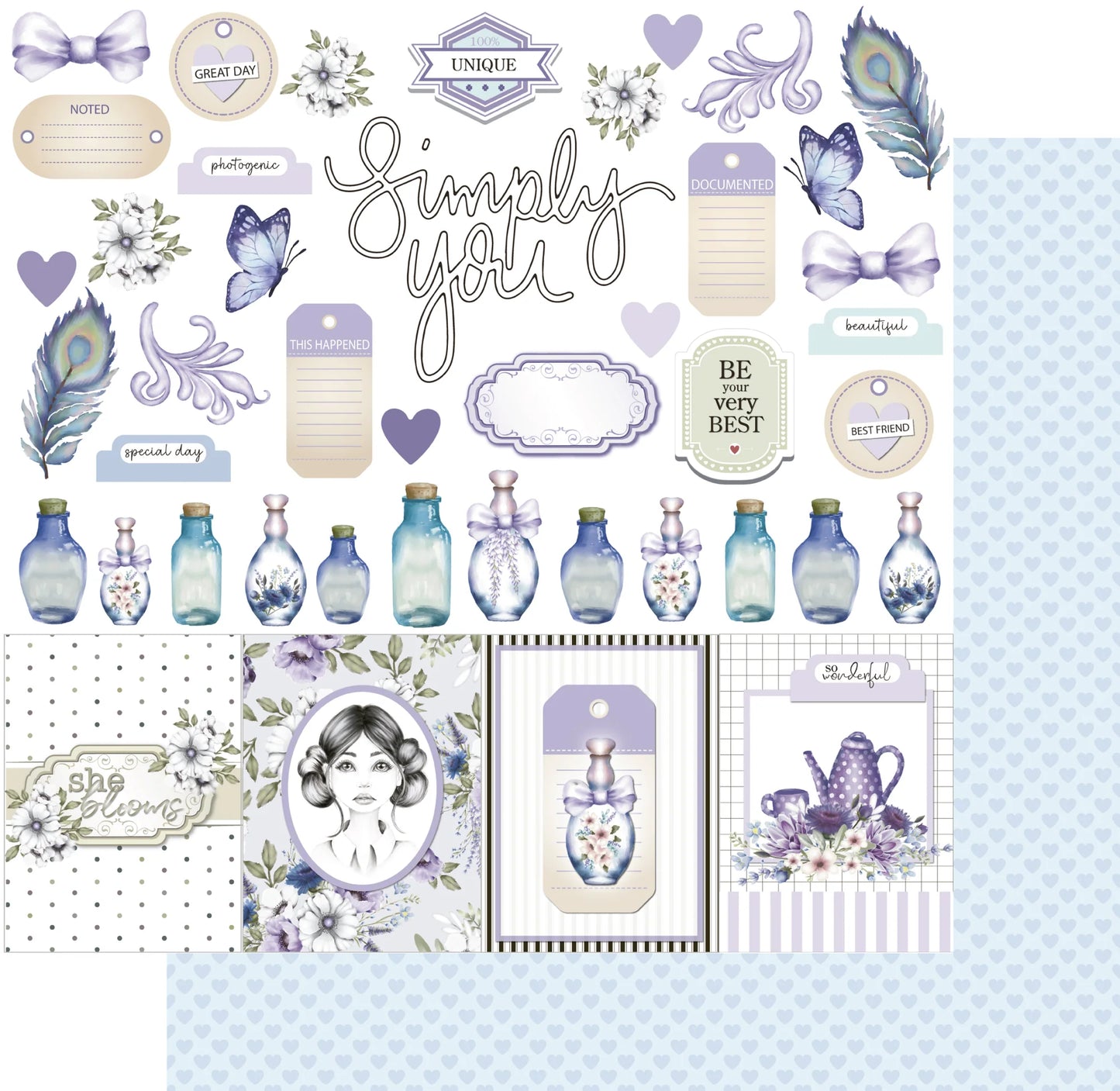 Uniquely Creative 12x12 Double Sided Paper - Wisteria Lane - Simply You