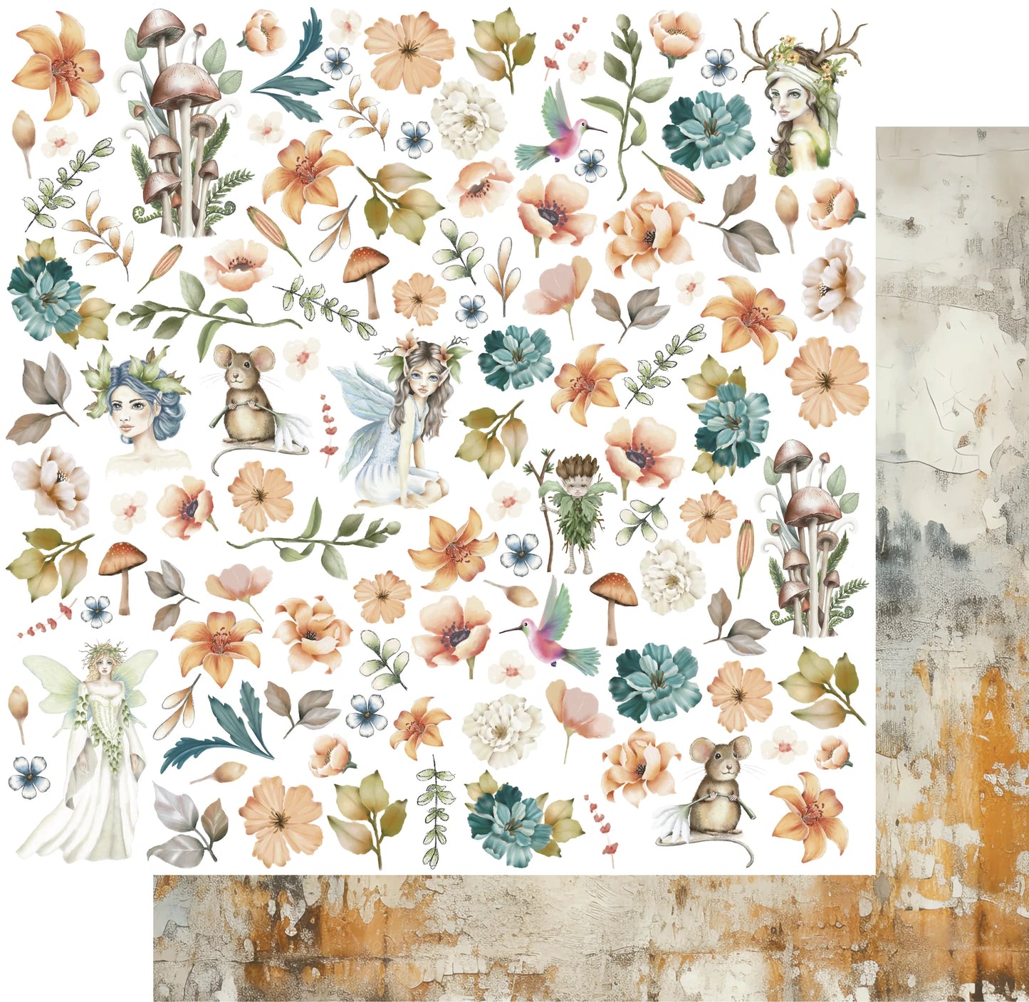 Uniquely Creative 12x12 Double Sided Paper - Enchanted Forest - Forest- Fussy Cuts