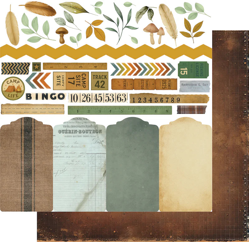 Uniquely Creative 12x12 Double Sided Paper - Filed Notes- Wild Terrain
