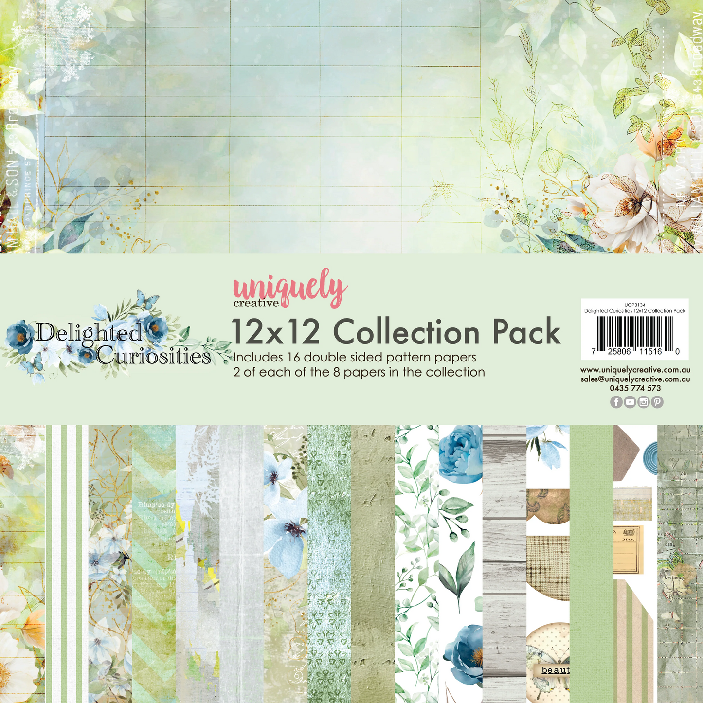 Uniquely Creative 12x12 Double Sided Paper Pack- Delighted Curiosities