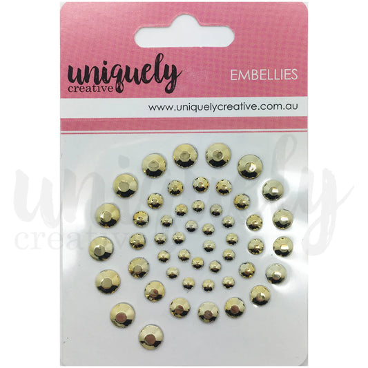 Uniquely Creative Bling Embellishments - Gold Rhinestones