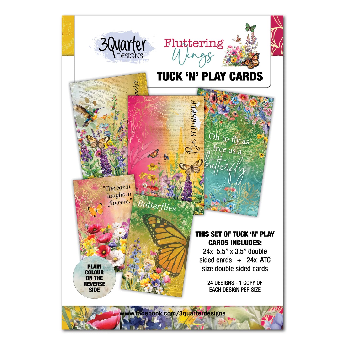 3Quarter Designs Tuck n' Play Cards- Fluttering Wings