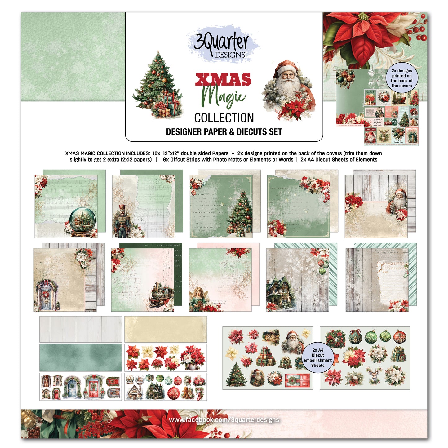 3Quarter Designs Paper & Chipboard Collections - Xmas Magic