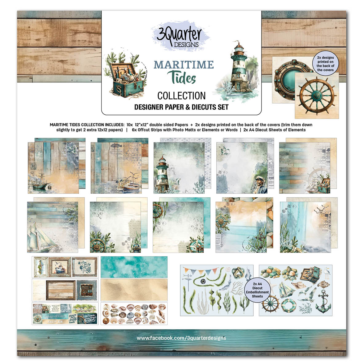 3Quarter Designs Paper & Chipboard Collections - Maritime Tides