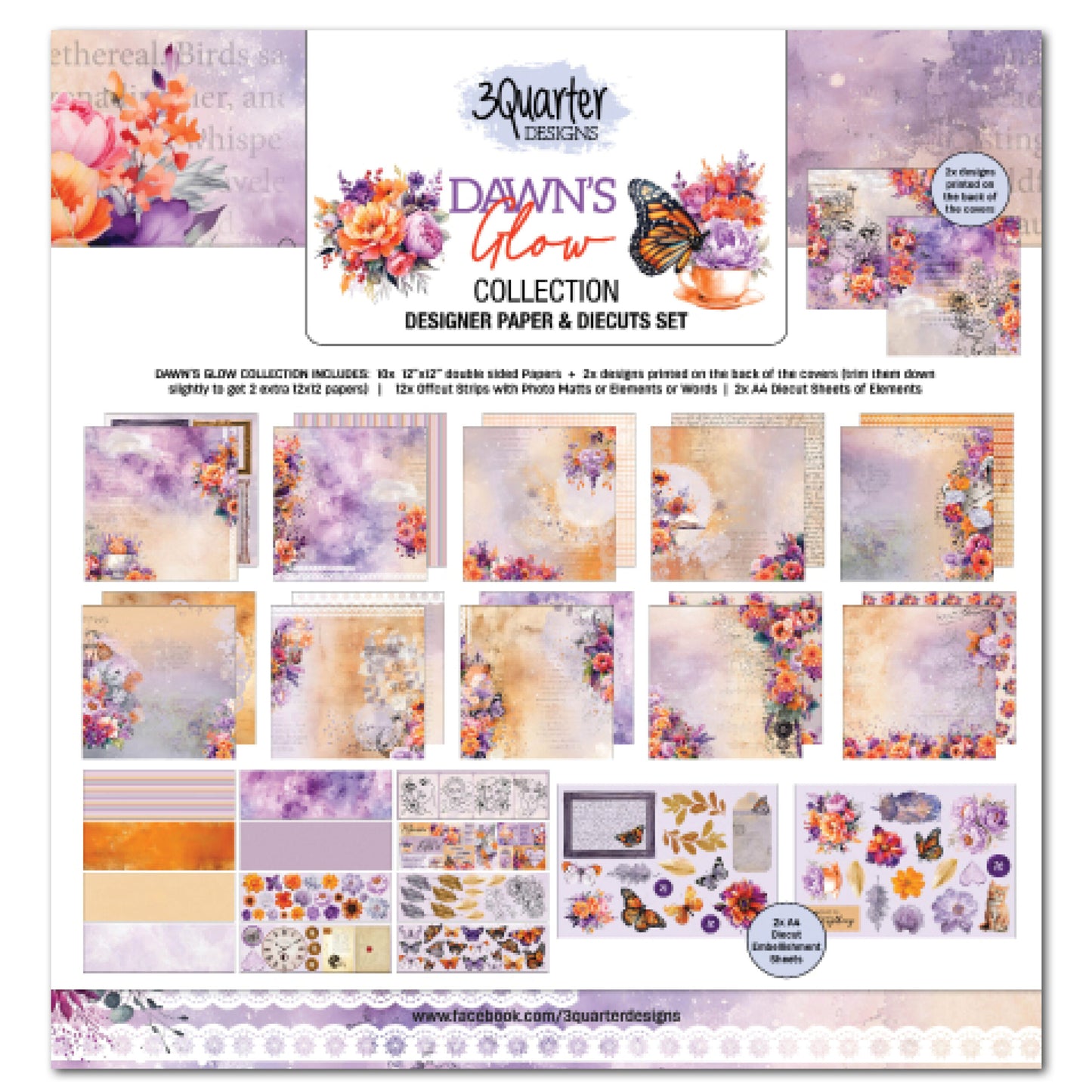 3Quarter Designs Paper & Chipboard Set- Dawns Glow