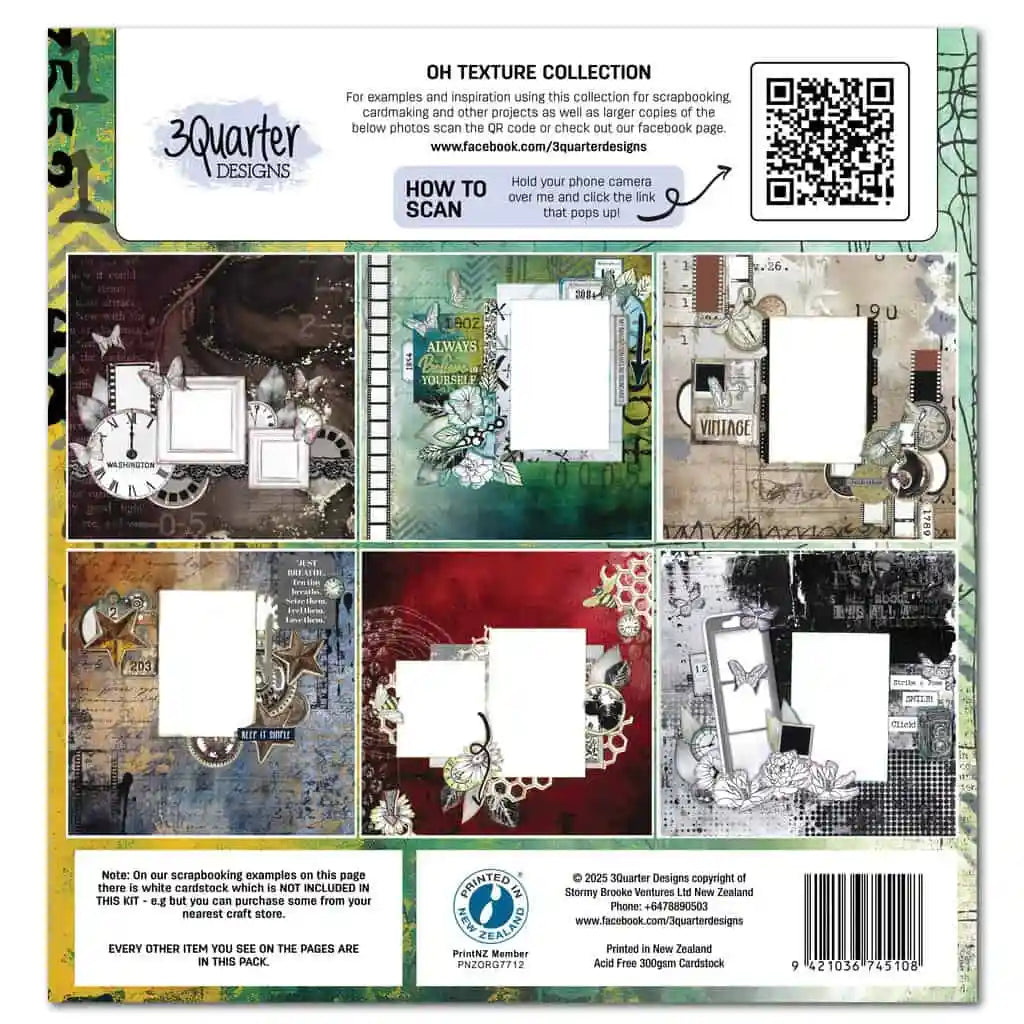 3Quarter Designs Designer Paper & Diecuts Set- Oh Texture