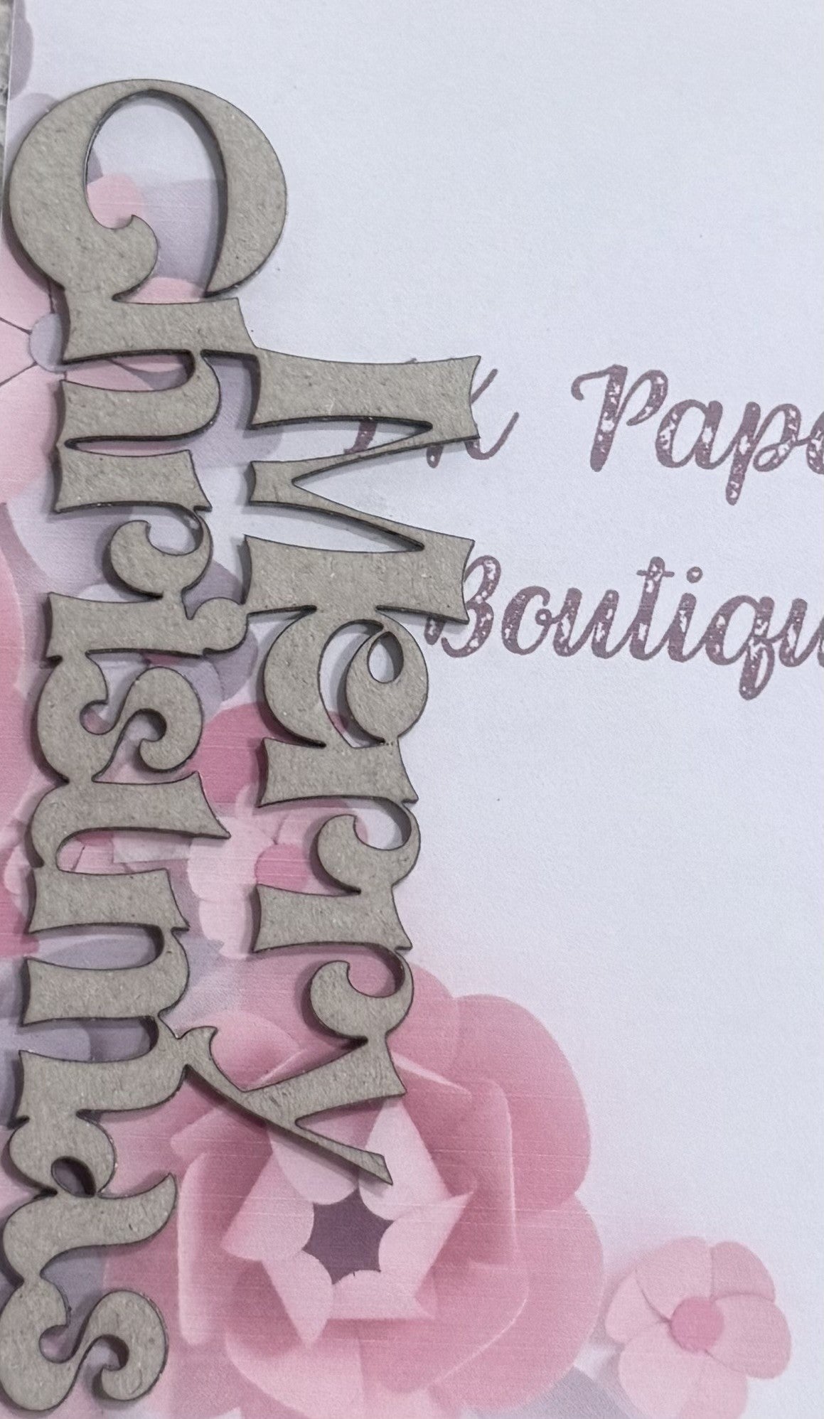 TK Paper Boutique Laser Chipboard Piece - Merry Christmas