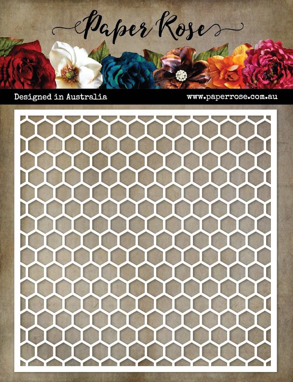 Paper Rose Studio 6x6 Stencil - Honeycomb Background