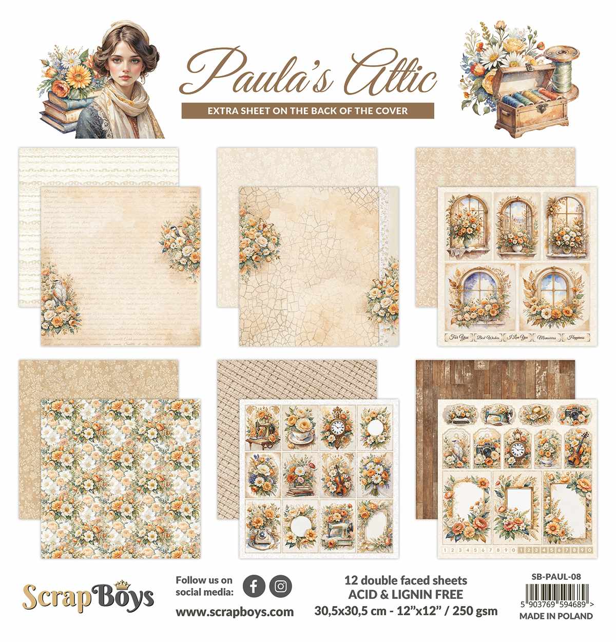 ScrapBoys 12x12 Double Sided Paper Pack - Paula's Attic