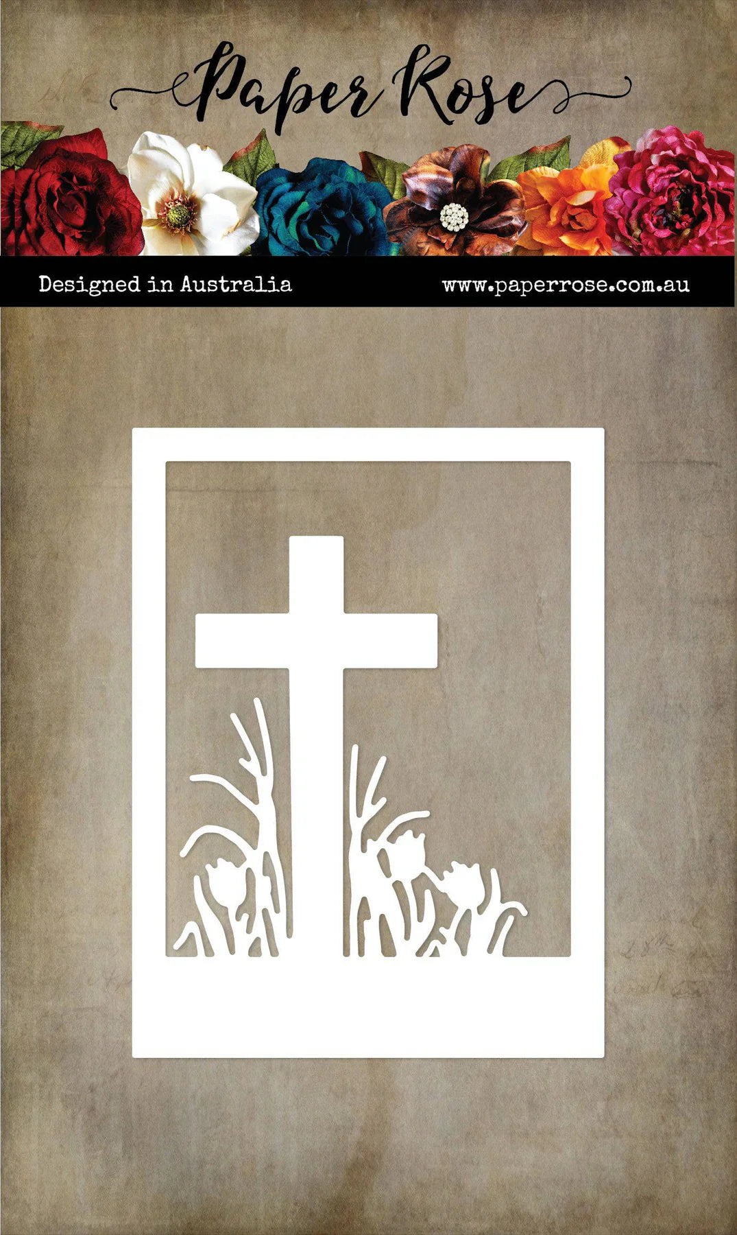 Paper Rose Studio Metal Die- Rectangle Frame with Cross Die