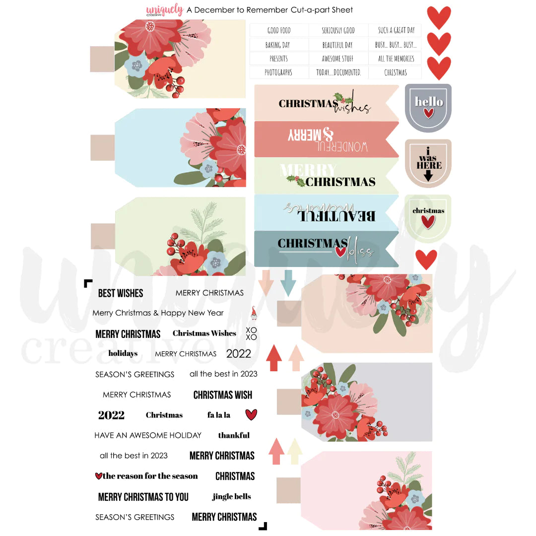 Uniquely Creative Cut-a-part Sheet - A December to Remember