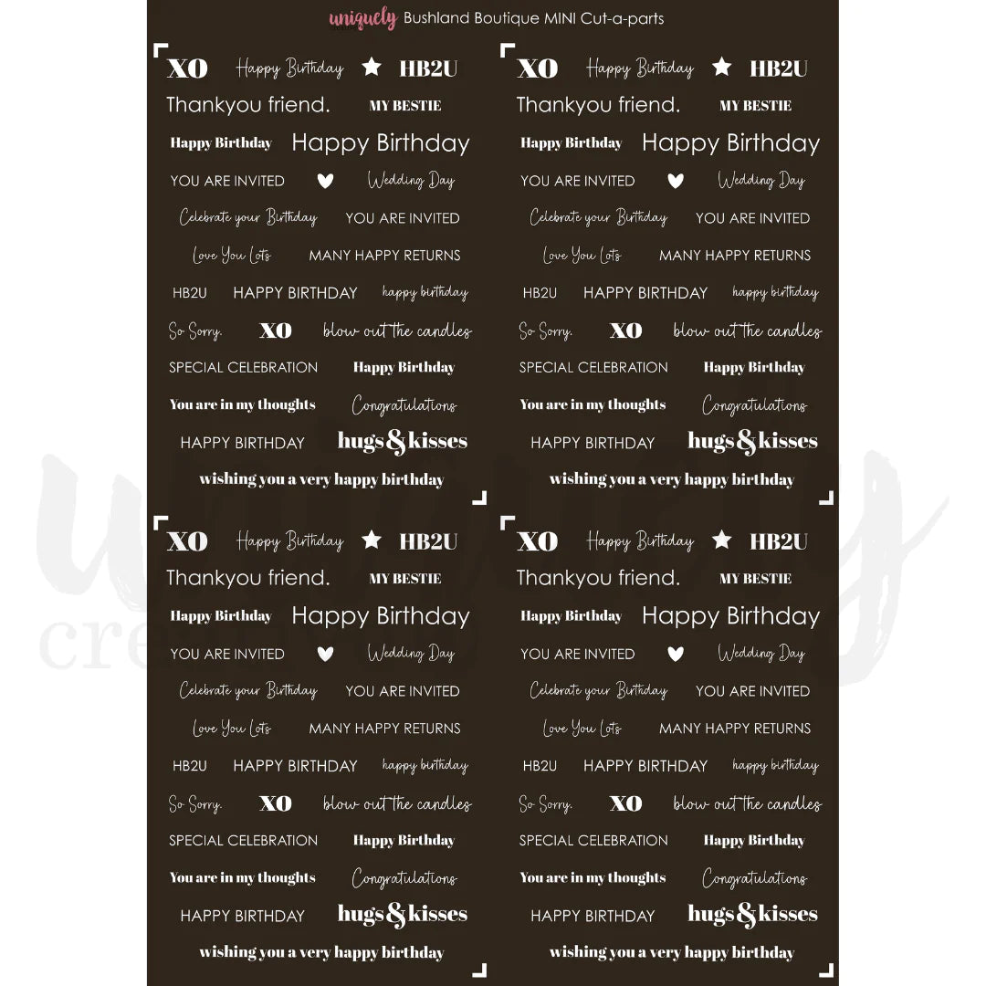 Uniquely Creative Mini Cut a Part Sheet - Bushland Boutique