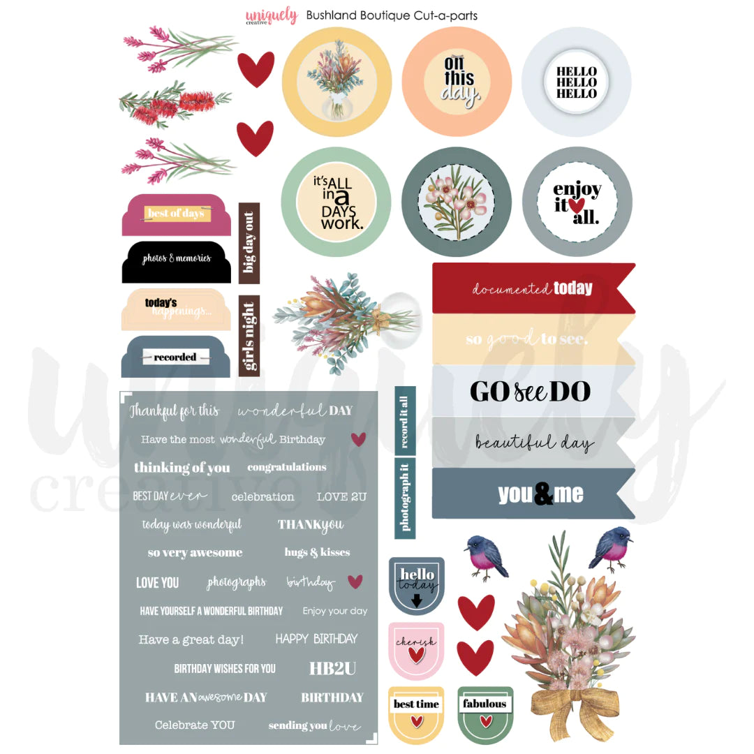 Uniquely Creative Cut-a-Part Sheet - Bushland Boutique