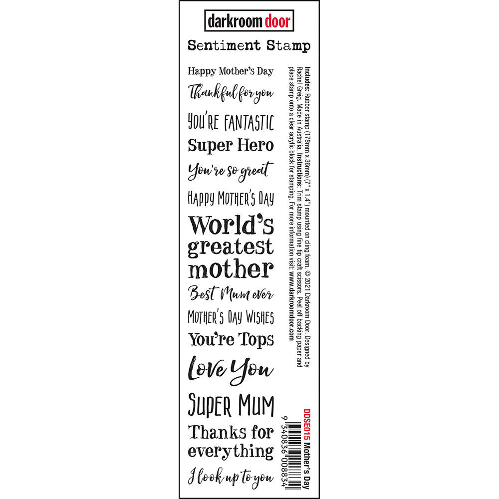 Darkroom Door Sentiment Stamp- Mothers Day