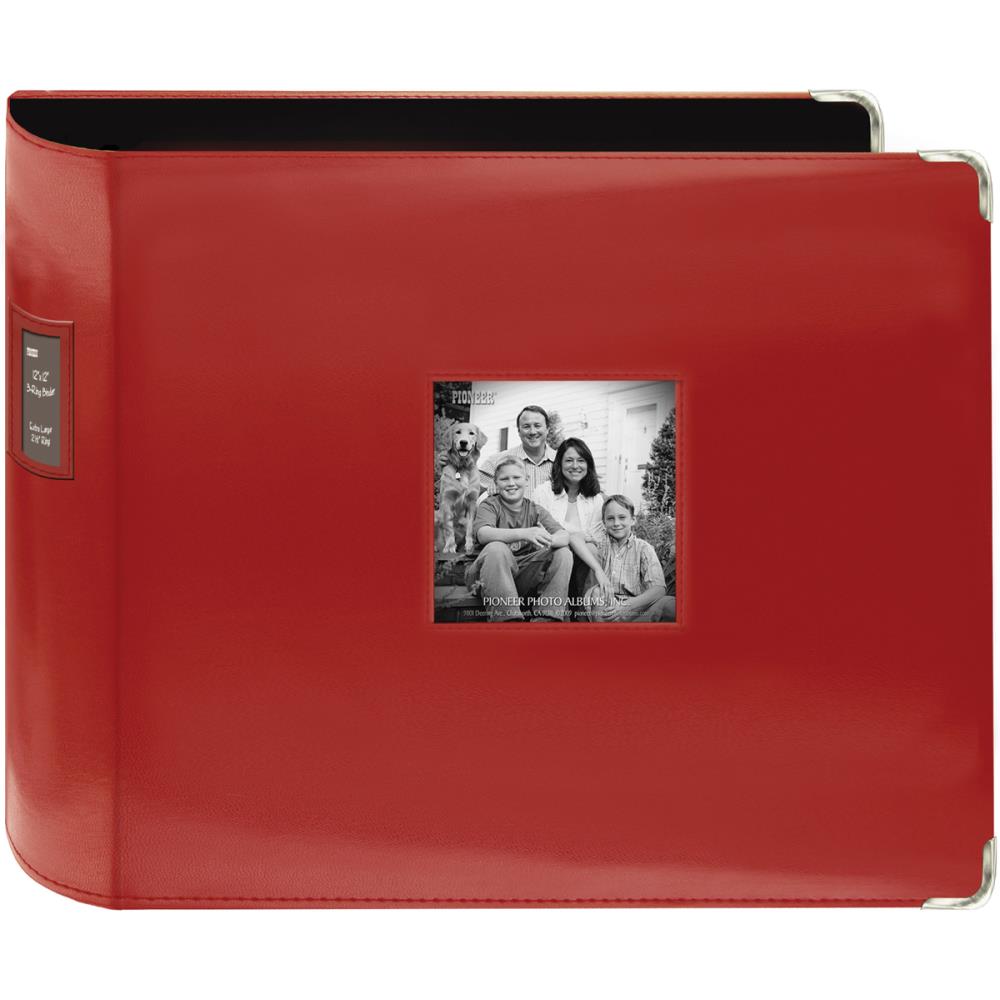 Pioneer 12x12 3 Ring Leatherette Album - Red