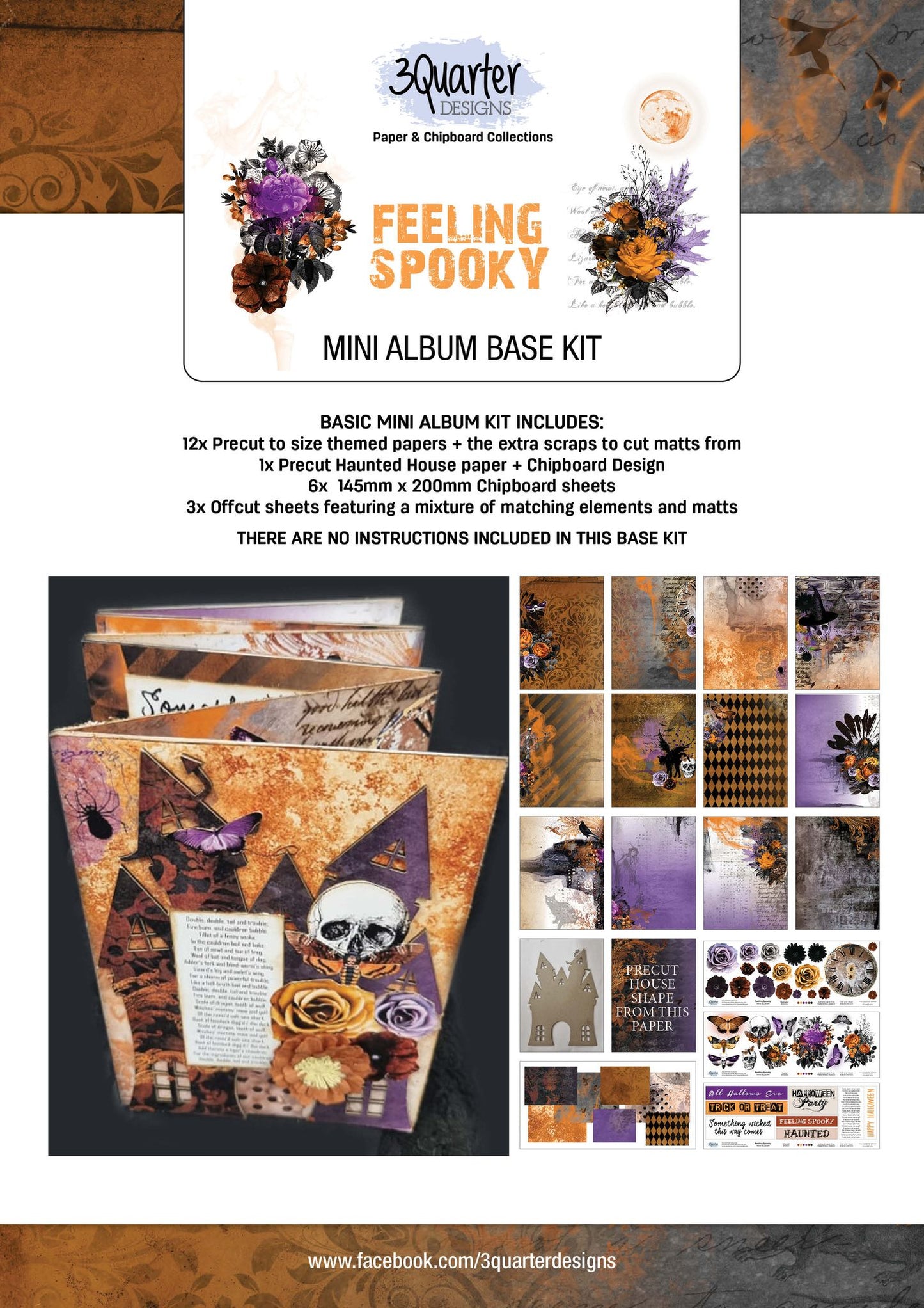 3Quarter Designs Paper & Chipboard Collections- Feeling Spooky Mini Album