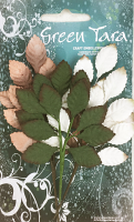 Green Tara Paper Leaves- 3 Leaf Sprays Mixed