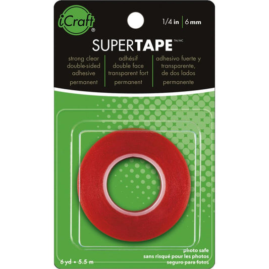 iCraft Supertape- Extra strong double sided adhesive tape-  1/4"/6 mm