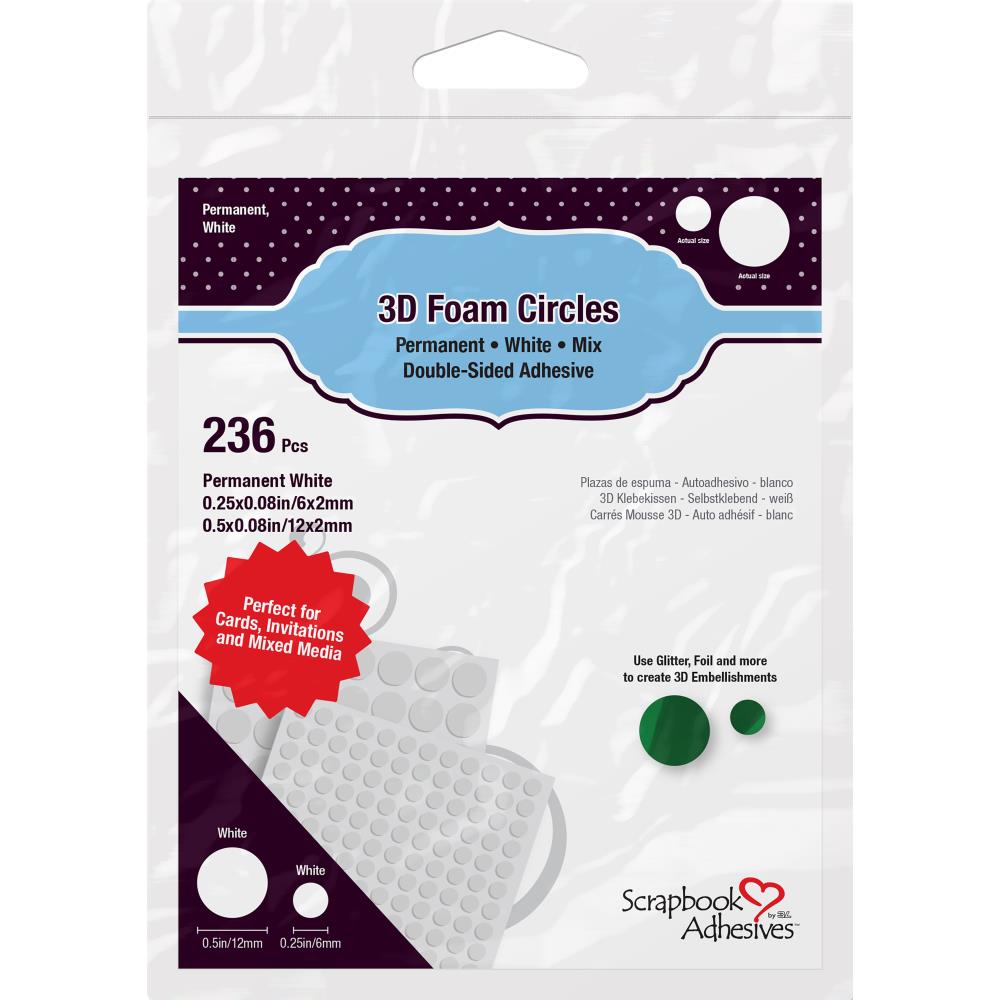 Scrapbook Adhesives 3D Foam Circles - Permanent White 236 Pcs