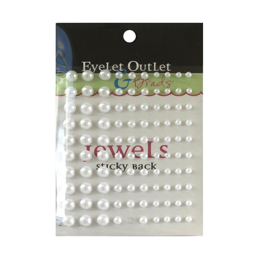 Eyelet Outlet & Brads Multi Pearls  100 pk - White