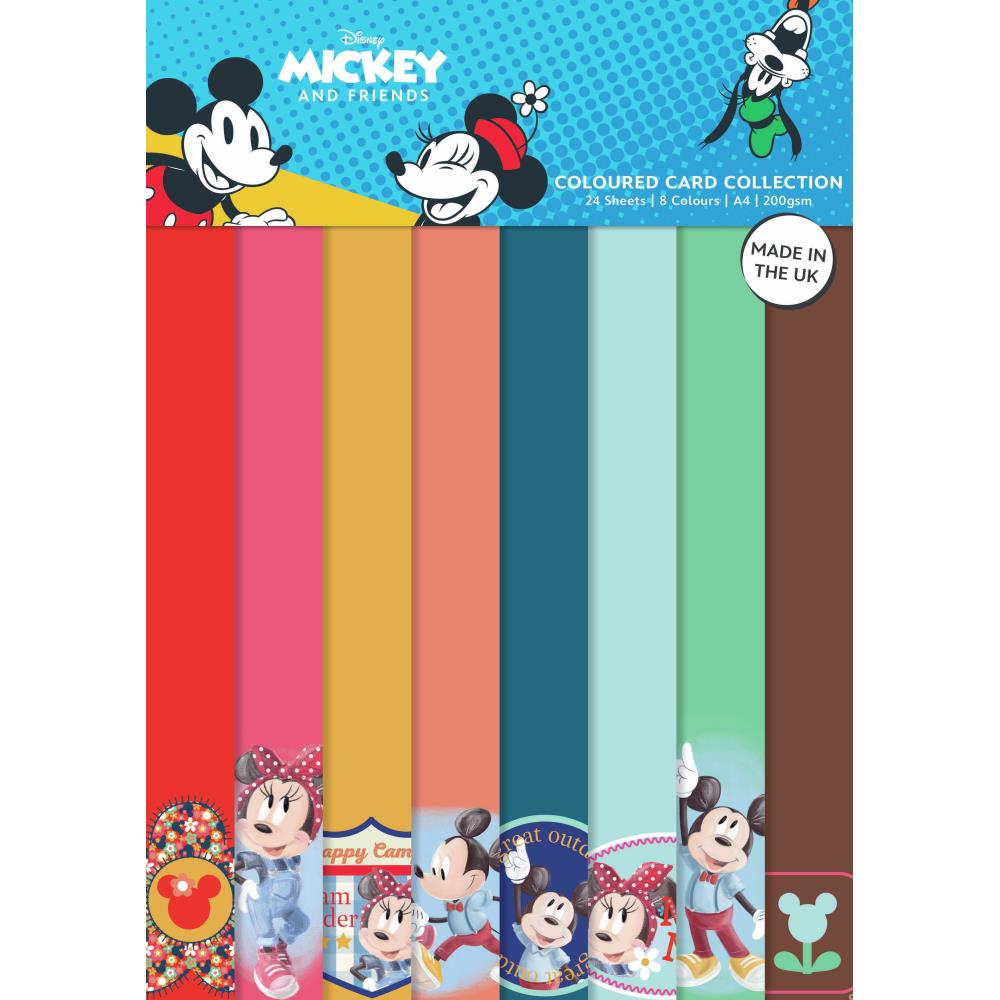 Creative World of Crafts Disney Coloured Card Pack - Mickey and Friends