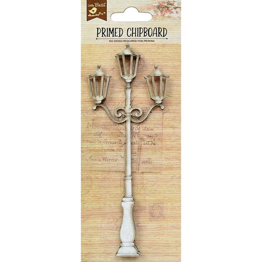 Little Birdie Primed Chipboard Piece - 3D Antique Victorian Lamp Post
