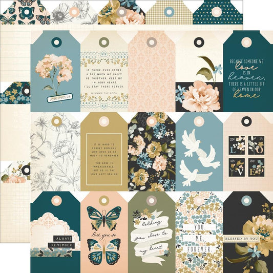 Simple Stories 12x12 Double Sided Paper - Remember - Tag Elements