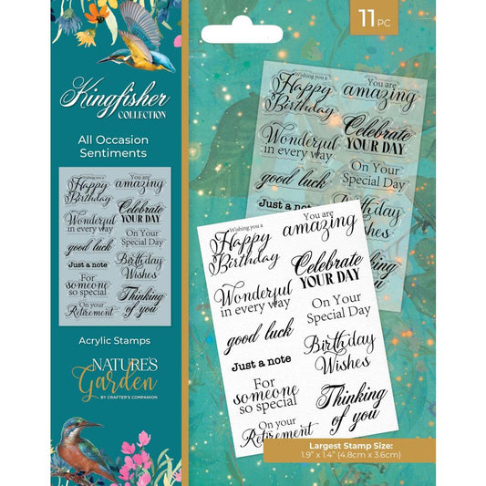 Crafter's Companion -Nature's Garden Kingfisher Clear Stamps- 11 pcs