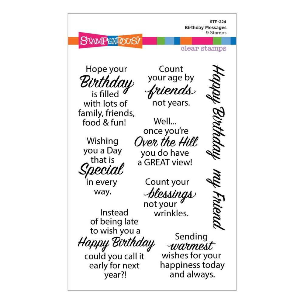 Stampendous! Clear Stamps - Birthday Messages Set of 9