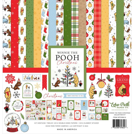 Echo Park 12x12 Double Sided Paper - Winnie The Pooh Christmas