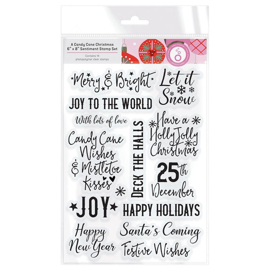 Tonic Studios Photopolymer 6x8 Sentiment Stamp Set- A Candy Cane Christmas