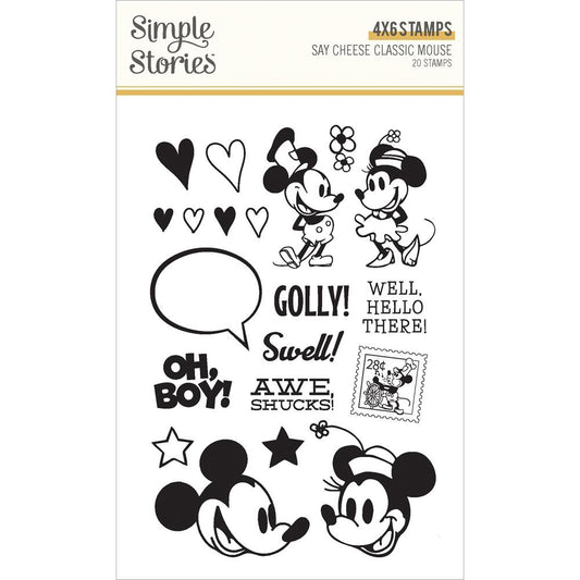 Simple Stories 4x6 Unmounted Stamps- Say Cheese Classic Mouse