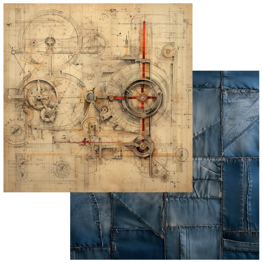 49 and Market 12x12 Double Sided Paper - Rust and Revs- Discovery
