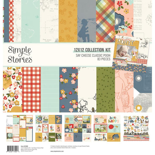 Simple Stories12x12 Double Sided Paper Pack - Say Cheese Classic Pooh  83 pcs