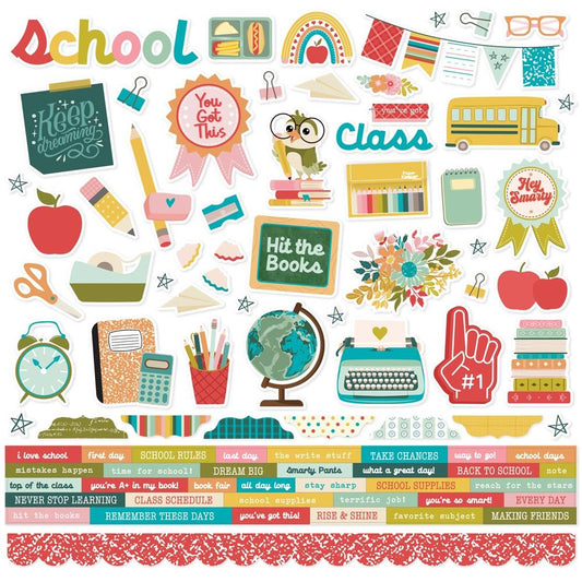 Simple Stories 12x12 Sticker Sheet- Cardstock Sticker- Book Fair